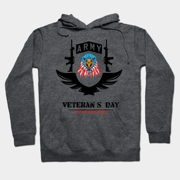 veterans day thank you for your service  army Hoodie by barwarrior